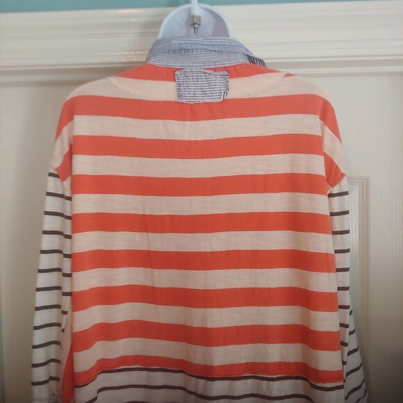 We The Free School House Tee Button Down Boho Coastal Beachy Oversize M - Picture 9 of 13